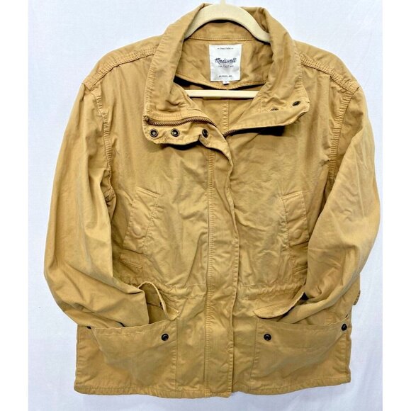 MADEWELL Prospect Sahara Canvas Tan Utility Jacket Women Sz M Full Zip Tie Waist - Picture 3 of 8